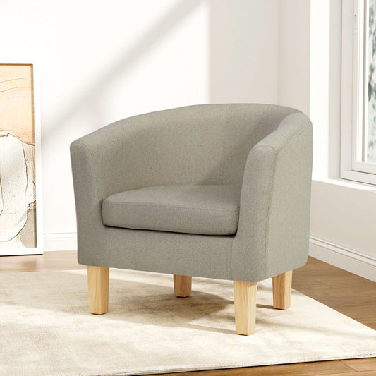 TWSC Armchair Tub Chair Beige Abby