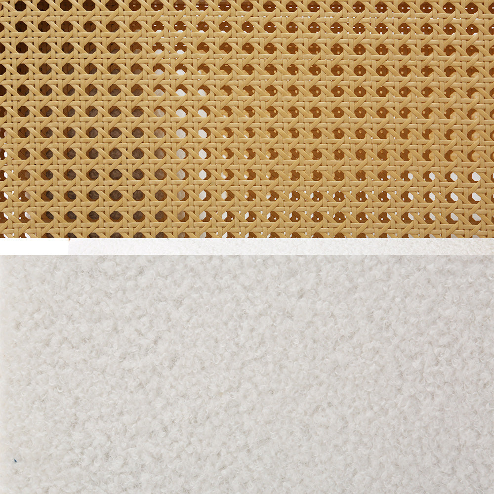 TWSC Armchair Rocking Chair Boucle Rattan White