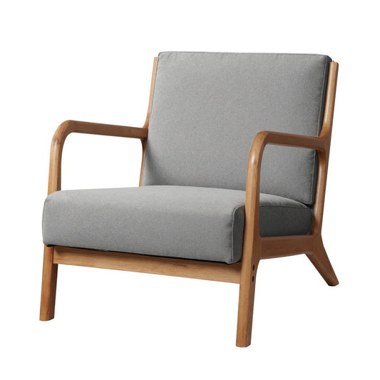 Olive Armchair – Light Grey Fabric Upholstery