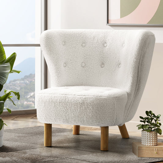 TWSC Armchair Lounge Accent Chair Armchairs Couch Chairs Sofa Bedroom White