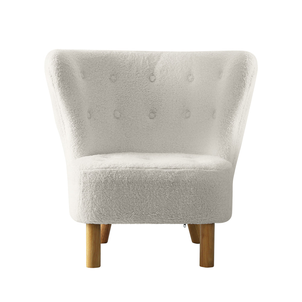 TWSC Armchair Lounge Accent Chair Armchairs Couch Chairs Sofa Bedroom White