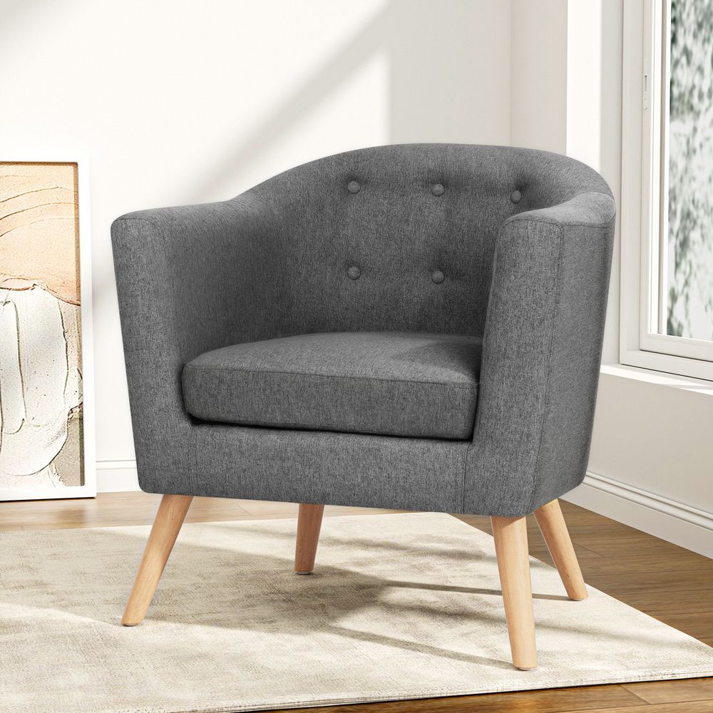 TWSC Armchair Tub Chair Grey Adora