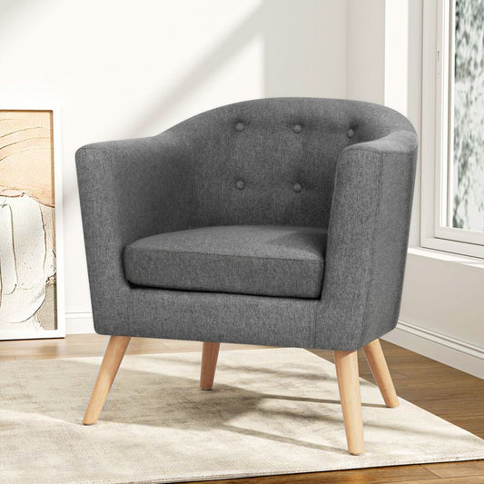 TWSC Armchair Tub Chair Grey Adora