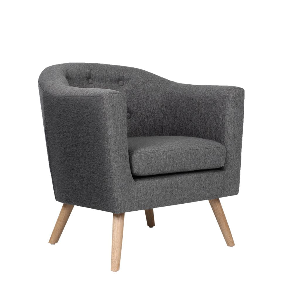 TWSC Armchair Tub Chair Grey Adora