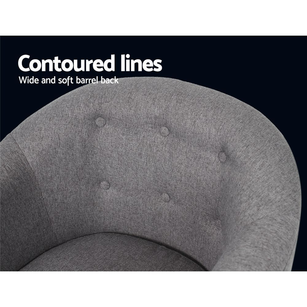 TWSC Armchair Tub Chair Grey Adora