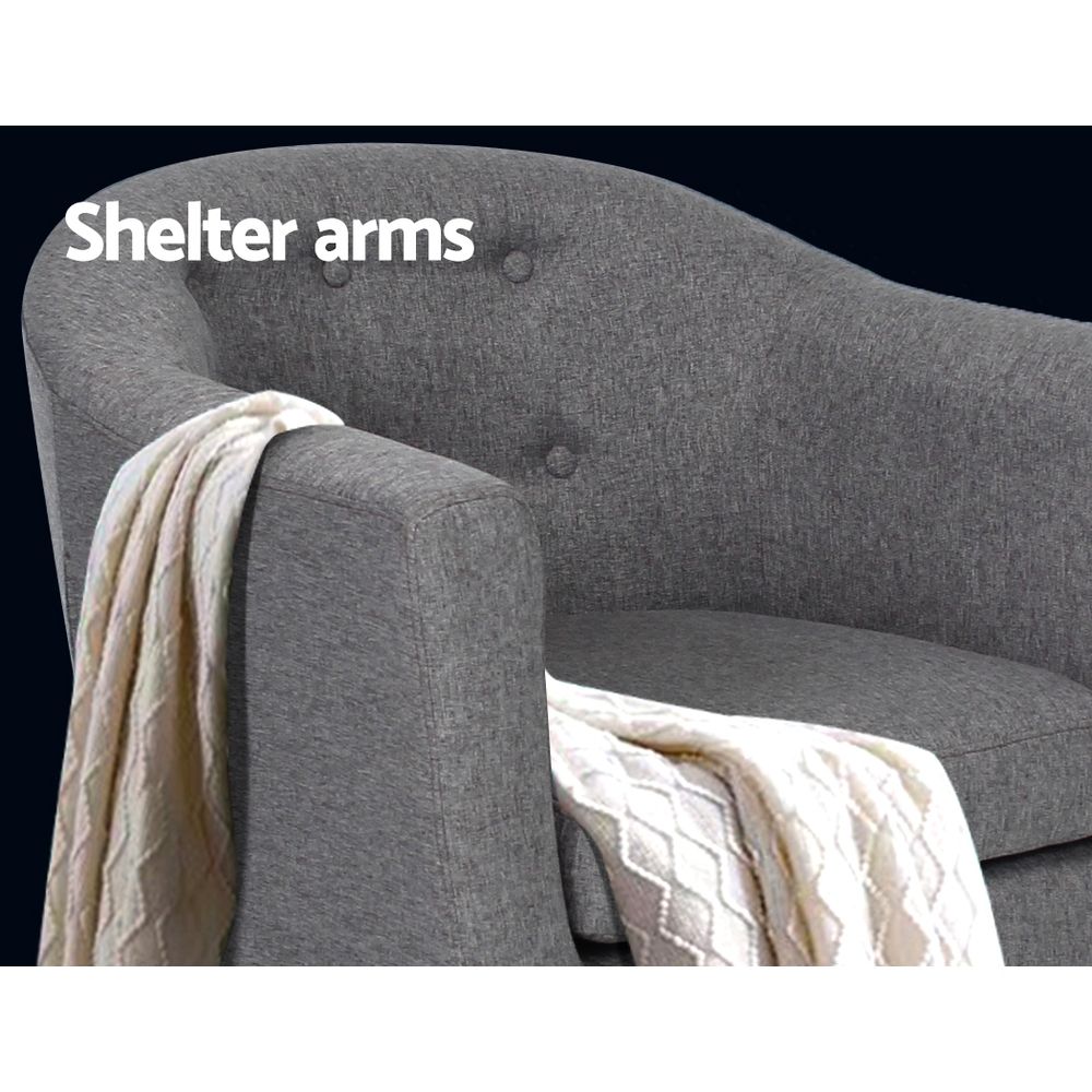 TWSC Armchair Tub Chair Grey Adora