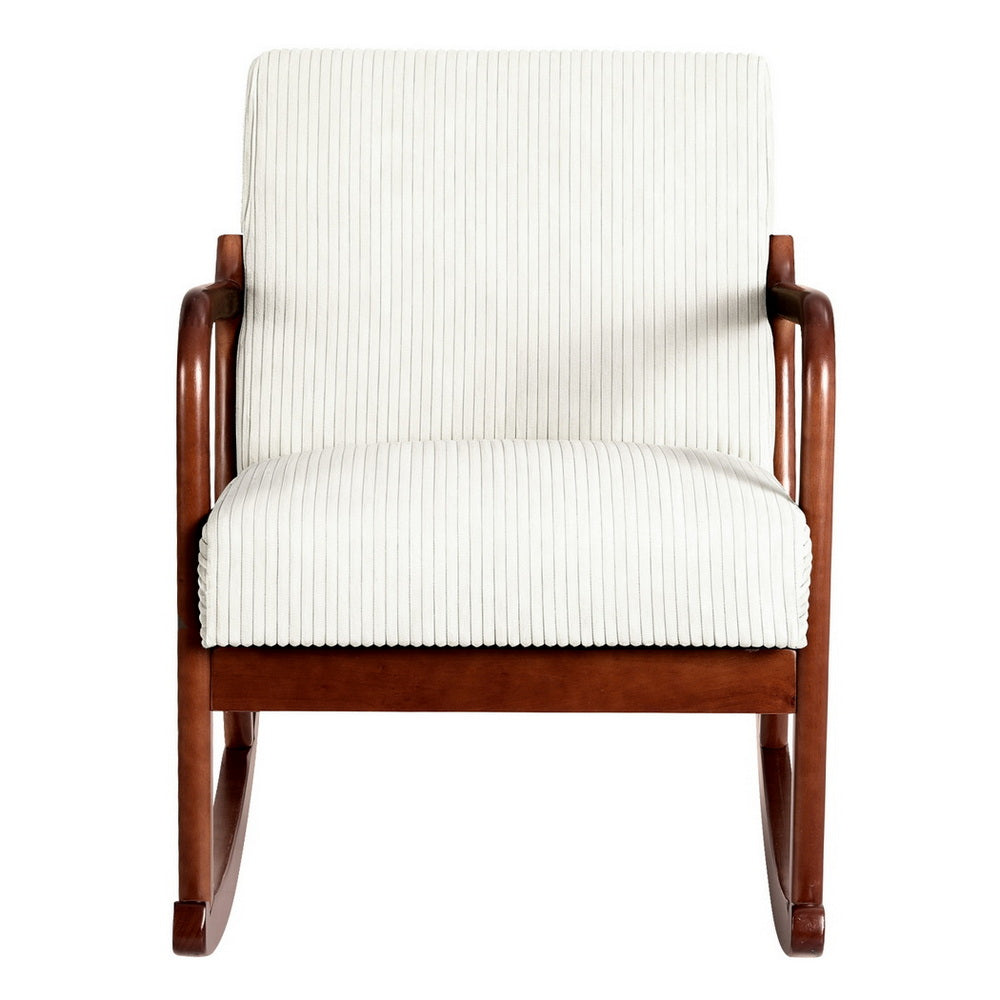 TWSC Rocking Armchair Lounge Chair Corduroy Beige