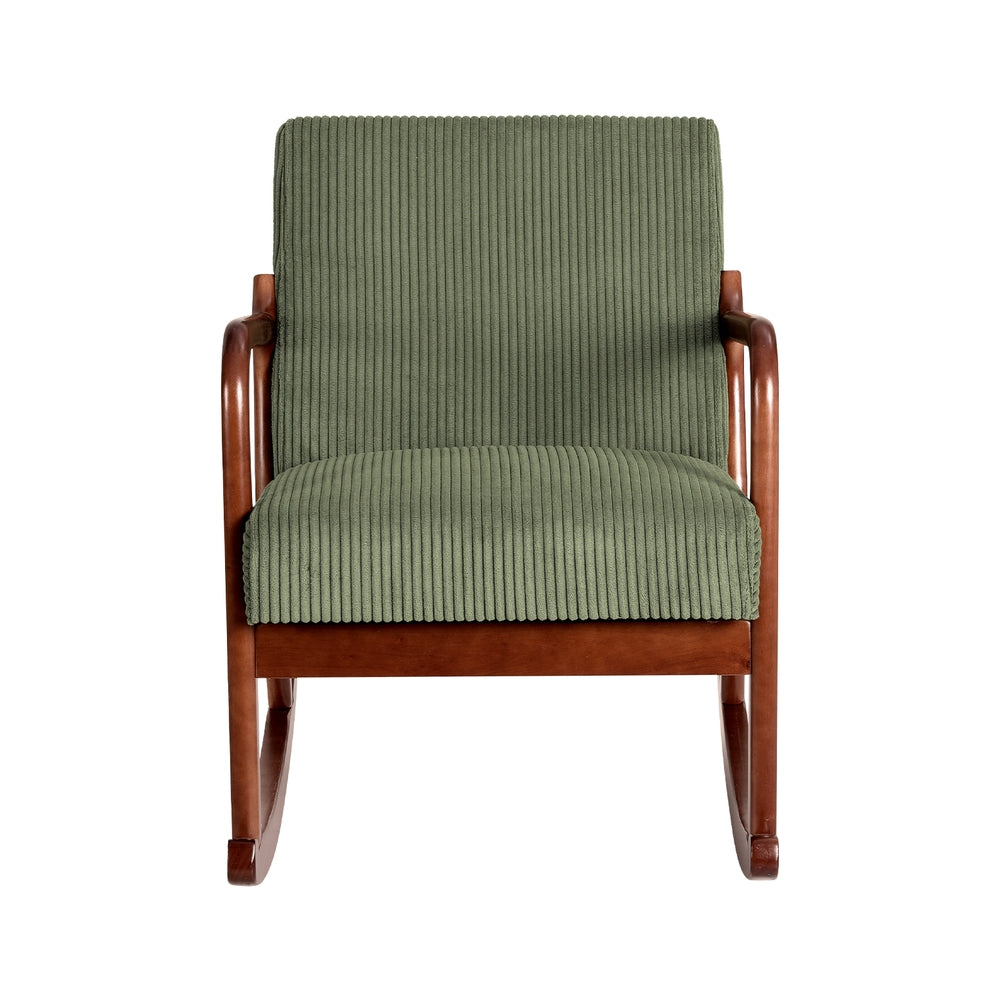 TWSC Rocking Armchair Lounge Chair Corduroy Green