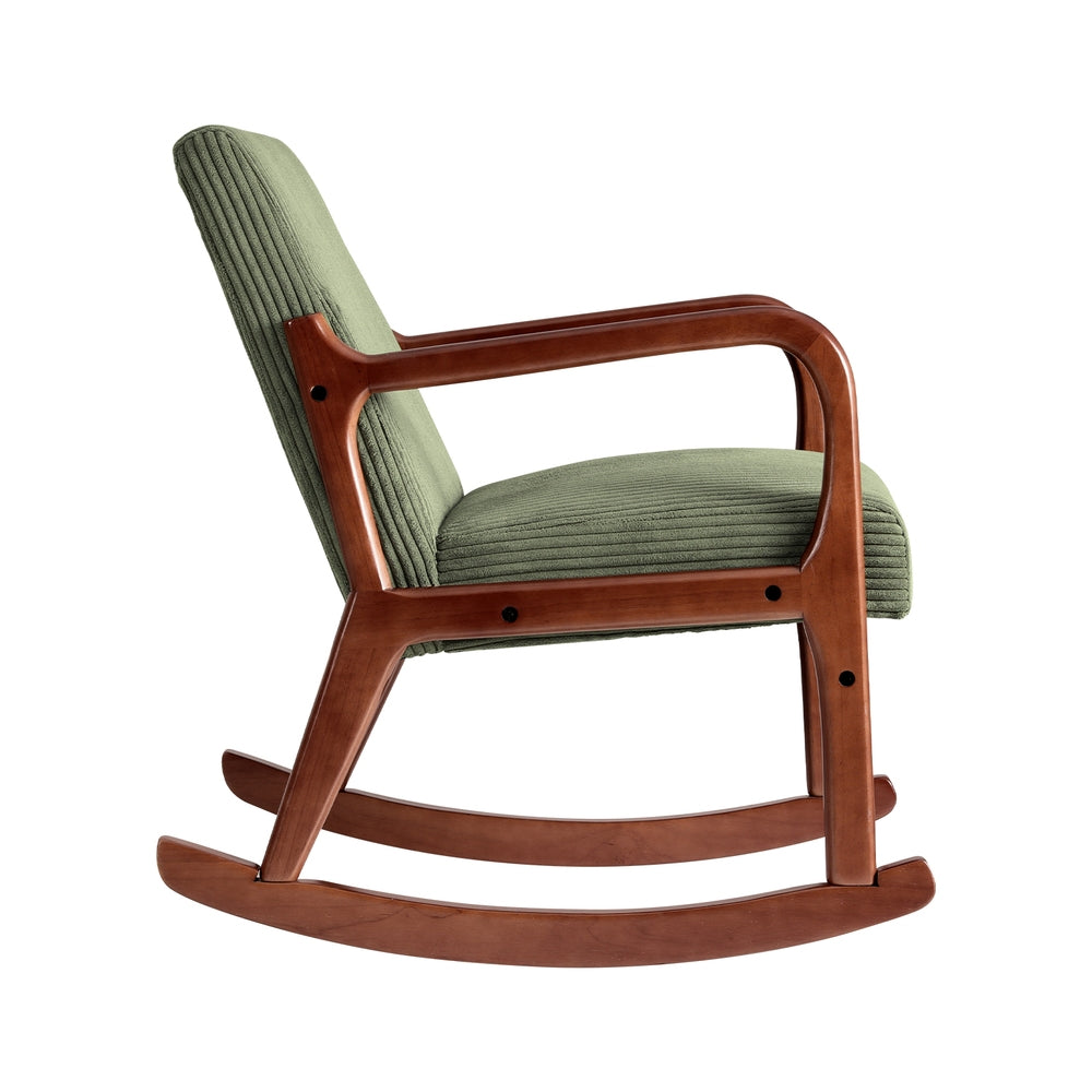 TWSC Rocking Armchair Lounge Chair Corduroy Green