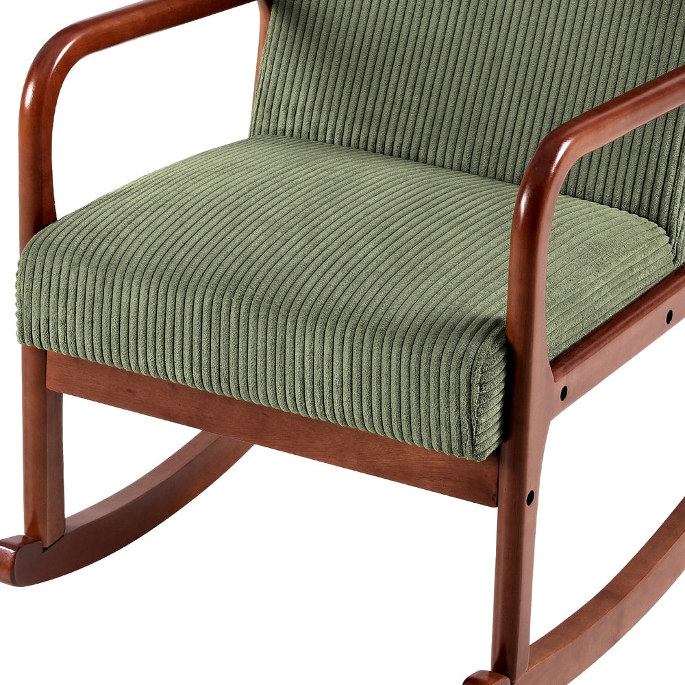 TWSC Rocking Armchair Lounge Chair Corduroy Green