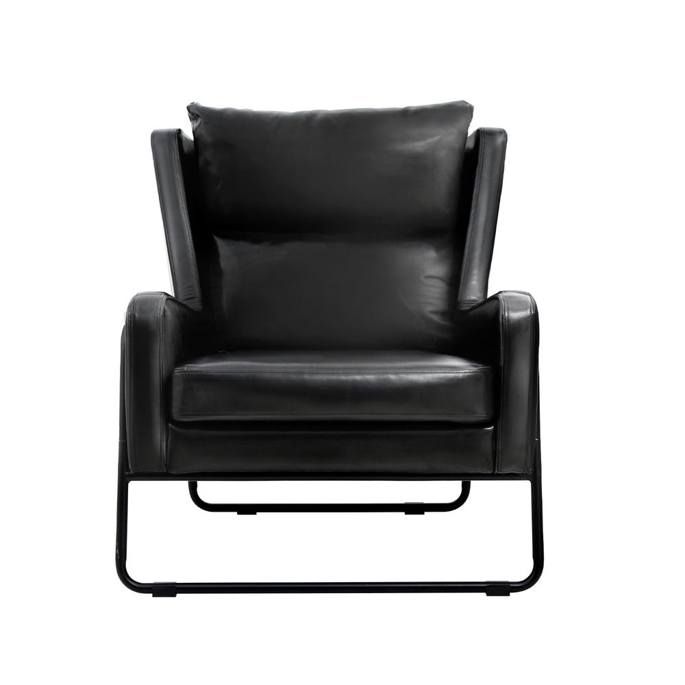 TWSC Armchair Accent Chair PU Leather Wingback Black