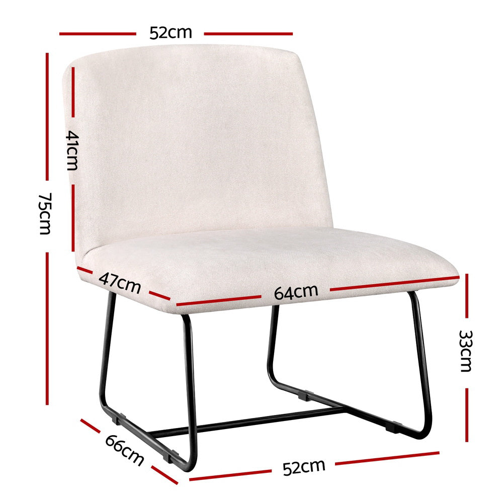 TWSC Accent Chair Armchair Cross Leg Beige