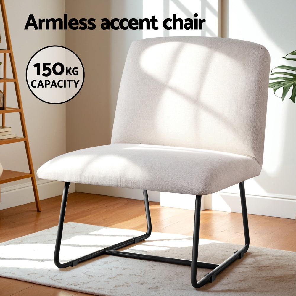 TWSC Accent Chair Armchair Cross Leg Beige