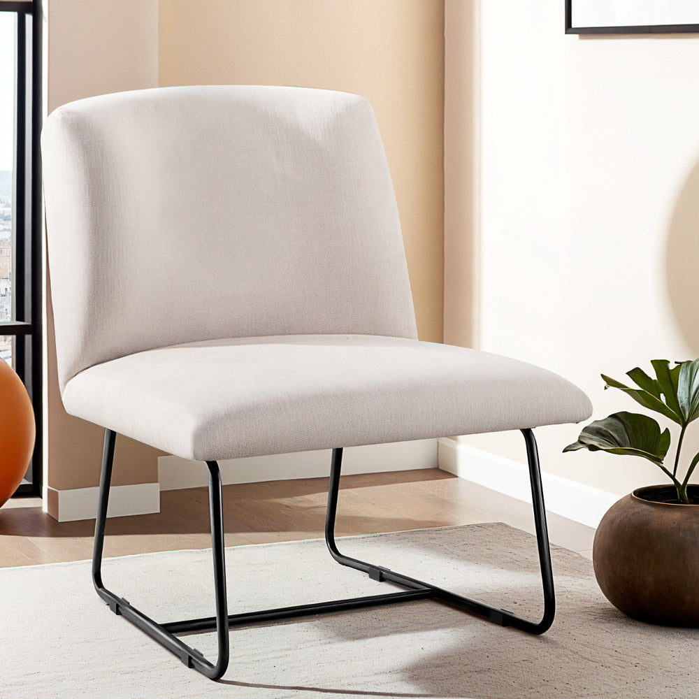 TWSC Accent Chair Armchair Cross Leg Beige