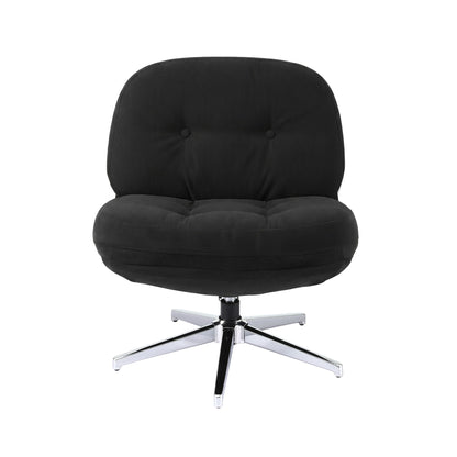 TWSC Swivel Chair Nursing Armchair Lounge Corduroy Steel Star Base Black