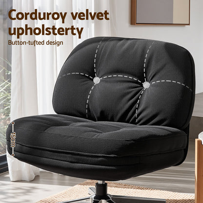 TWSC Swivel Chair Nursing Armchair Lounge Corduroy Steel Star Base Black