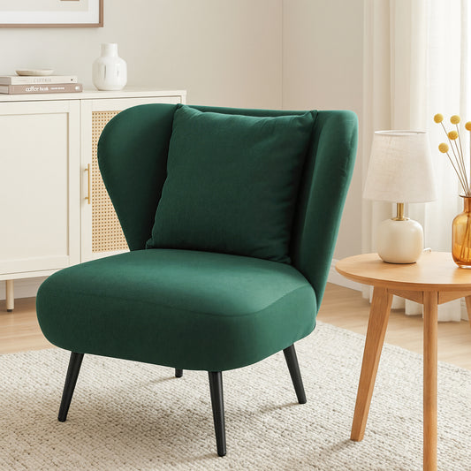 Armchair Accent Chair – Corduroy Velvet, Green