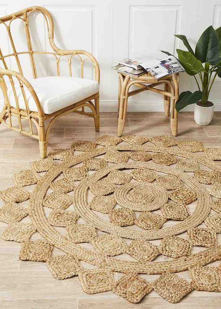 Atrium Tessellate Natural Round By Rug Culture