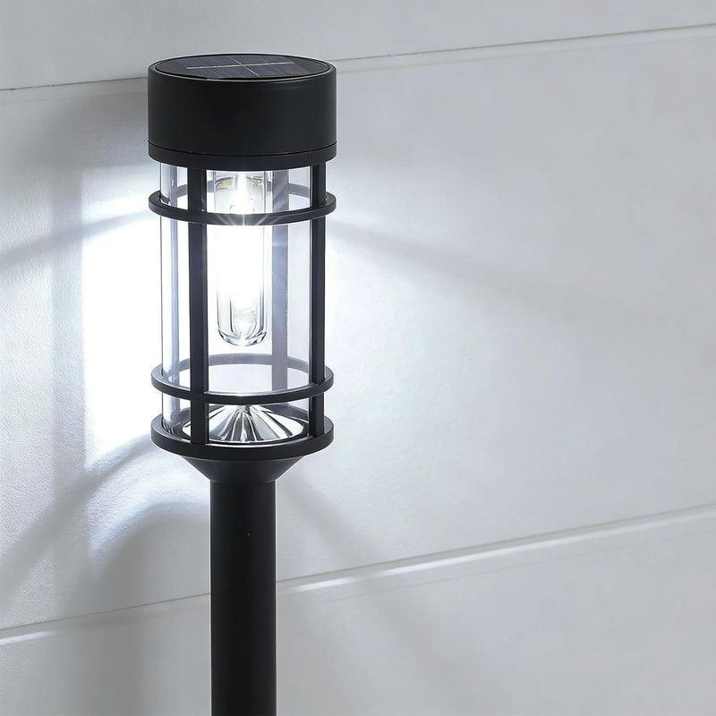 Solar Pathway Lights Outdoor, 8 Pack Metal Glass Solar Lights Outdoor Waterproof Auto On/Off Landscape Path Lighting Garden Decor for Yard Walkway Driveway, Cool White