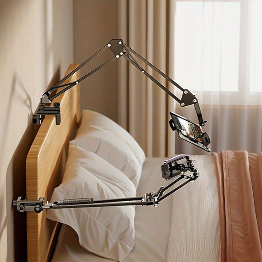 BLACK pure titanium tablet mount, flexible tablet arm stand, heavy duty tablet holder, home office desk accessory, bedside tablet stand, Australia tablet mount, hands-free tablet arm