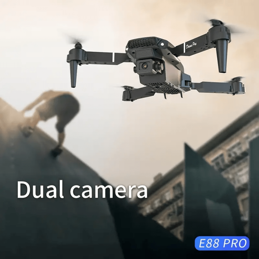 E88 Pro Drone – Gesture Control, Dual HD Cameras, 3-Speed Wind Resistance