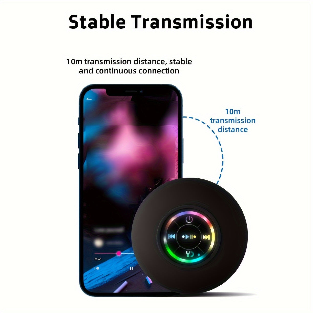 Portable Music Cube – Magnetic Wireless Bluetooth Speaker, Touch Control, Splash-Resistant, White