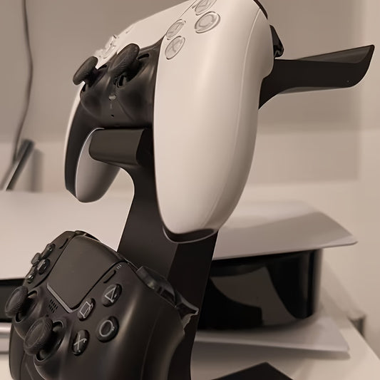 3-in-1 Controller Stand with Headphone Hanger – Black, Non-Charging Organizer for PS5 and Xbox