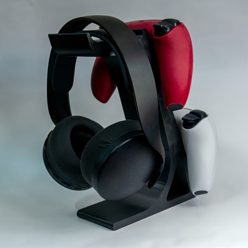 3-in-1 Controller Stand with Headphone Hanger – Black, Non-Charging Organizer for PS5 and Xbox