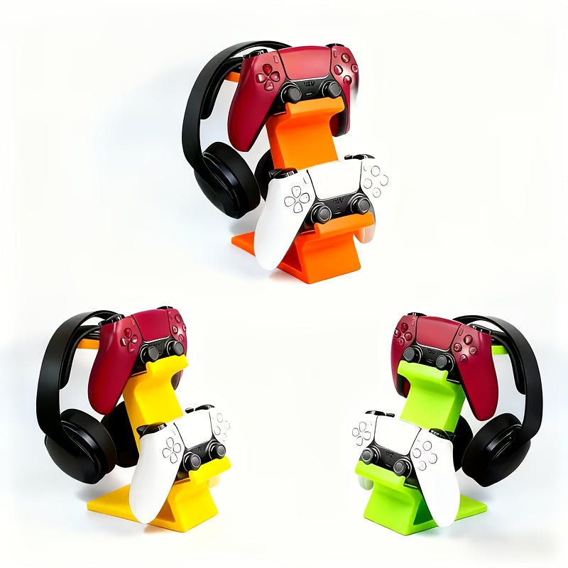 3-in-1 Controller Stand with Headphone Hanger – Black, Non-Charging Organizer for PS5 and Xbox