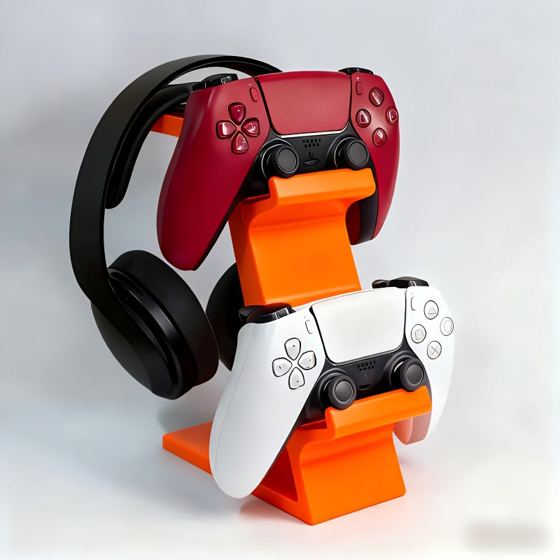 3-in-1 Controller Stand with Headphone Hanger – Black, Non-Charging Organizer for PS5 and Xbox