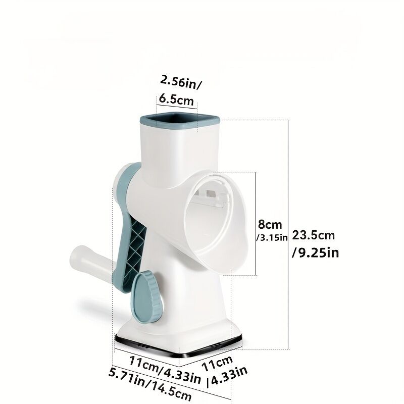 Hand-Crank Ice Crusher – Transparent Ice Box, Compact 23.5cm Design