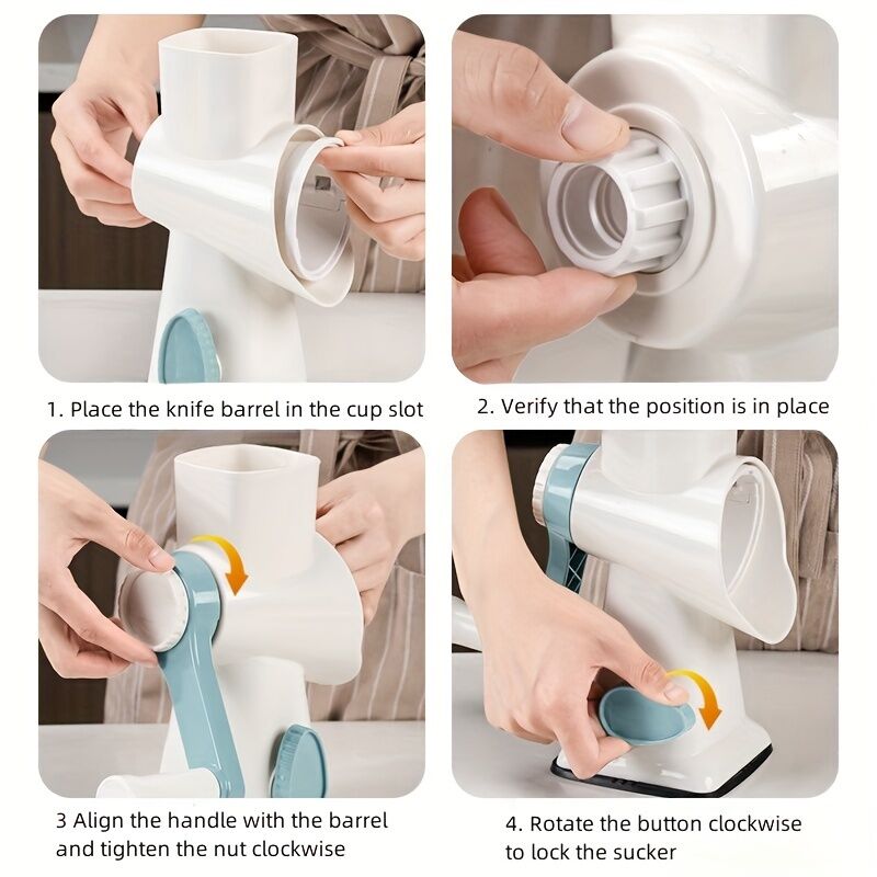 Hand-Crank Ice Crusher – Transparent Ice Box, Compact 23.5cm Design