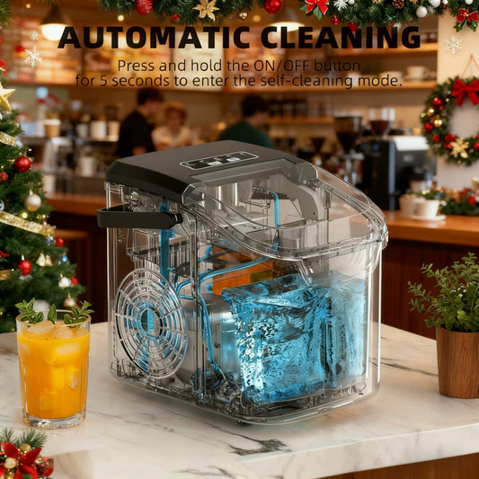 Desktop Ice Maker – Fast 6-Minute Ice, 26 lbs Capacity, Quiet Energy-Saving Design, Black