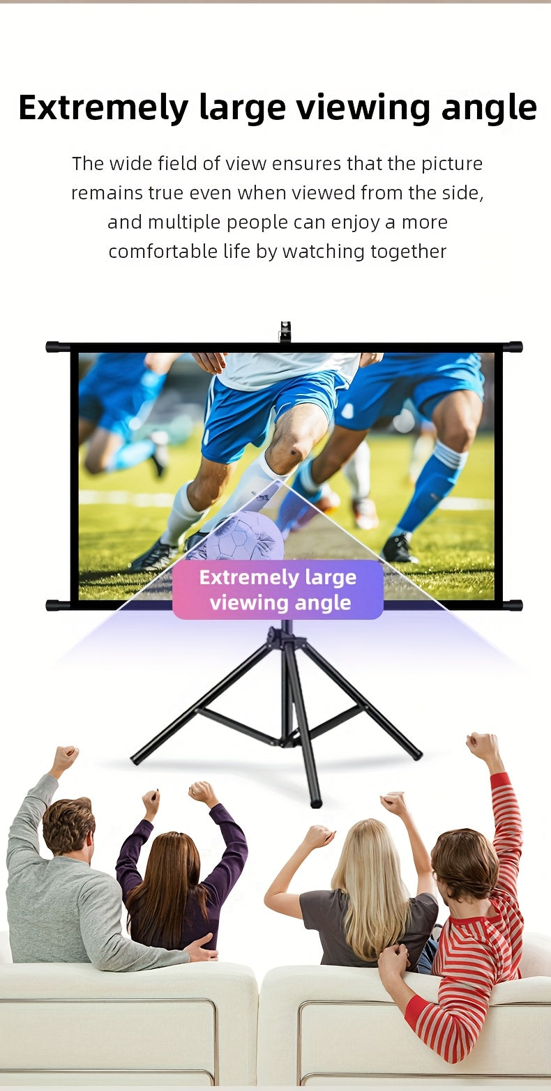 Portable Projection Screen with Tripod Stand – 60in, 16:9 HD Polyester Fabric