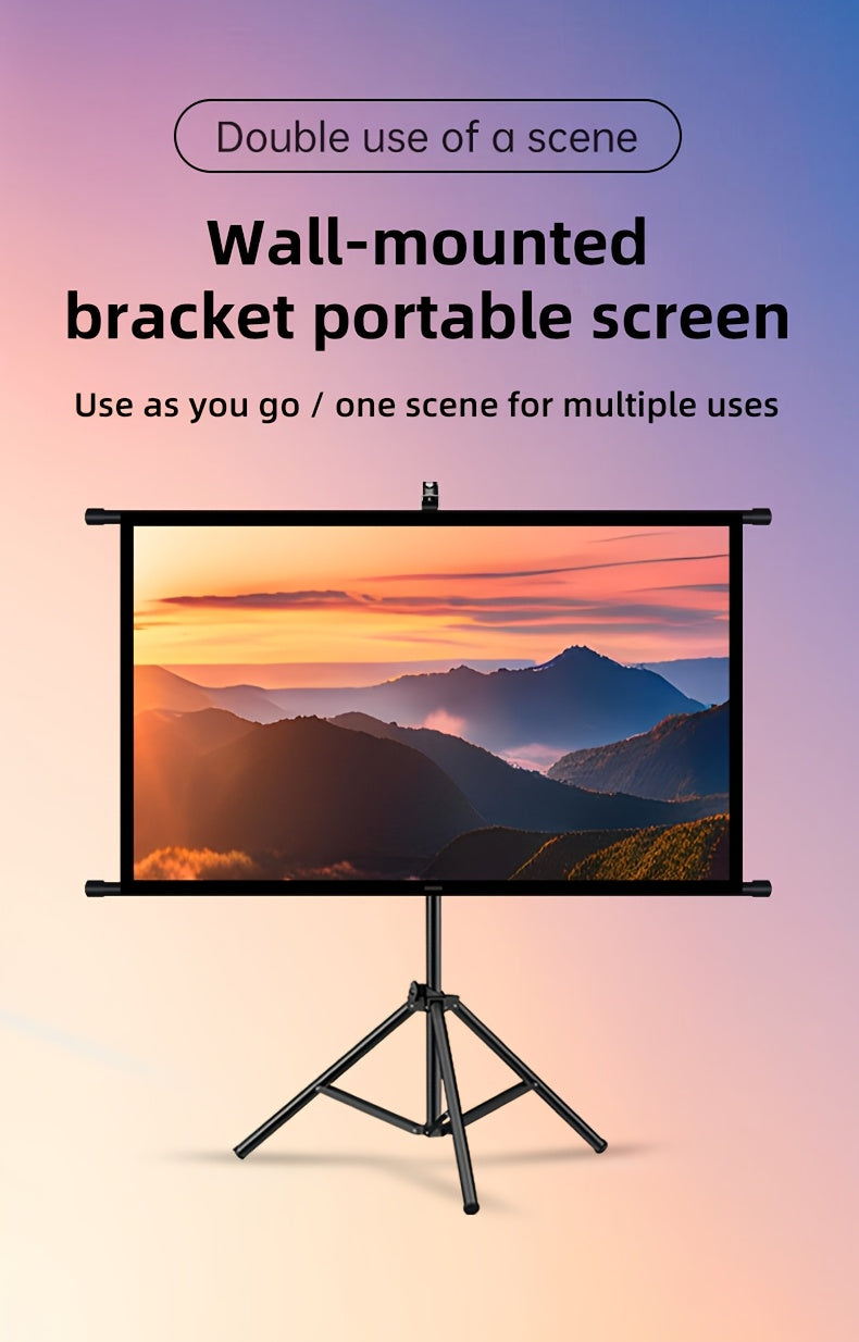 Portable Projection Screen with Tripod Stand – 72in 16:9 HD Polyester Fabric