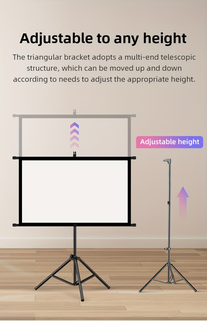 Portable Projection Screen with Tripod Stand – 100in 16:9 HD Polyester Fabric
