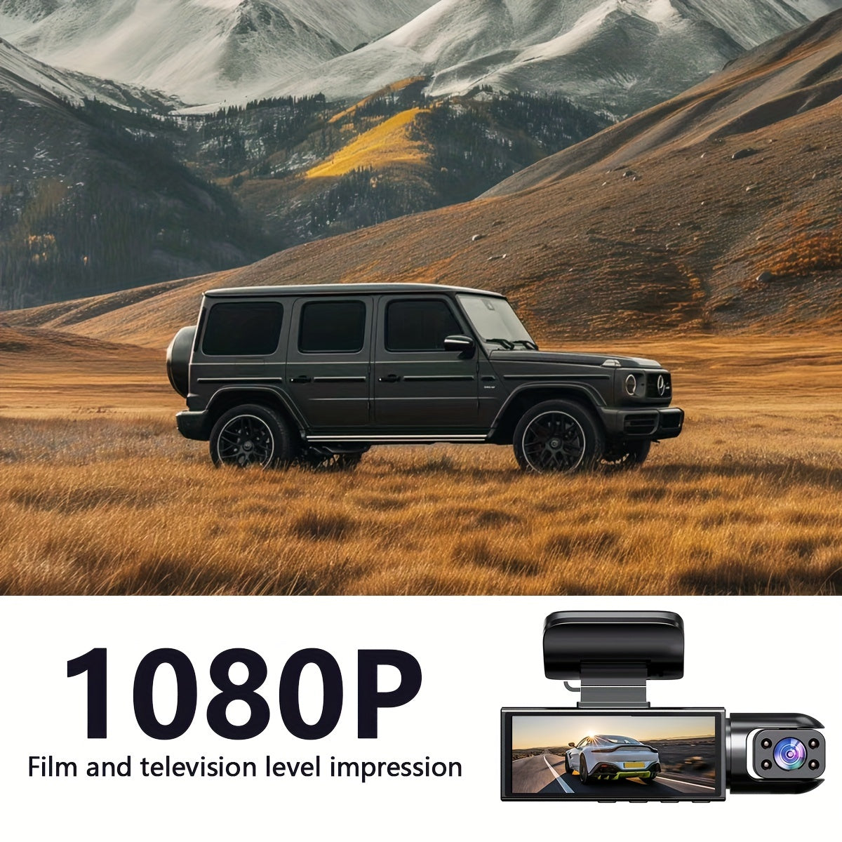 Triple Lens Dash Cam – 1080P HD, 32GB Storage, 170° Panoramic Coverage