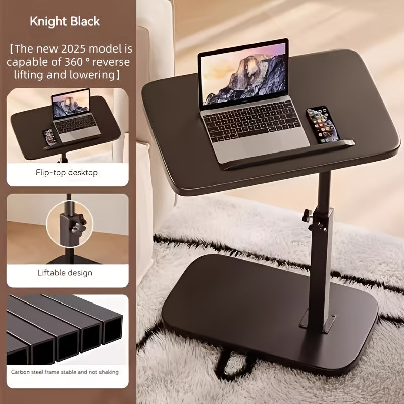 Intelligent Height-Adjustable Workstation – 360° Rotation, Black Carbon Steel Frame