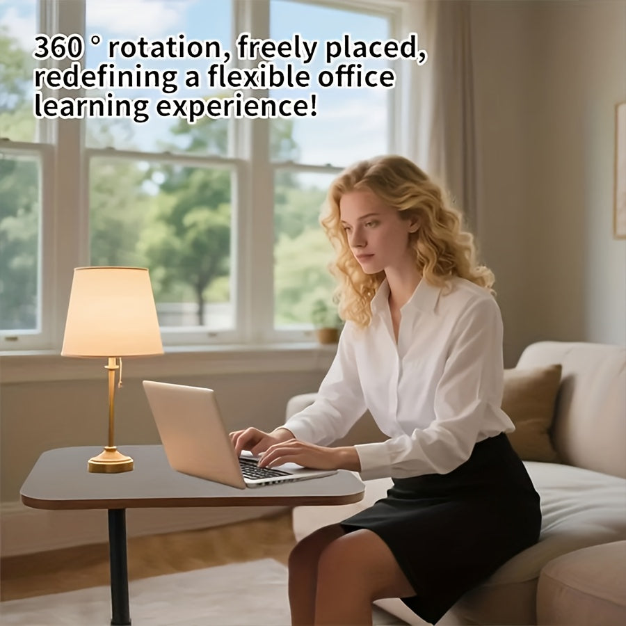 Intelligent Height-Adjustable Workstation – 360° Rotation, Black Carbon Steel Frame
