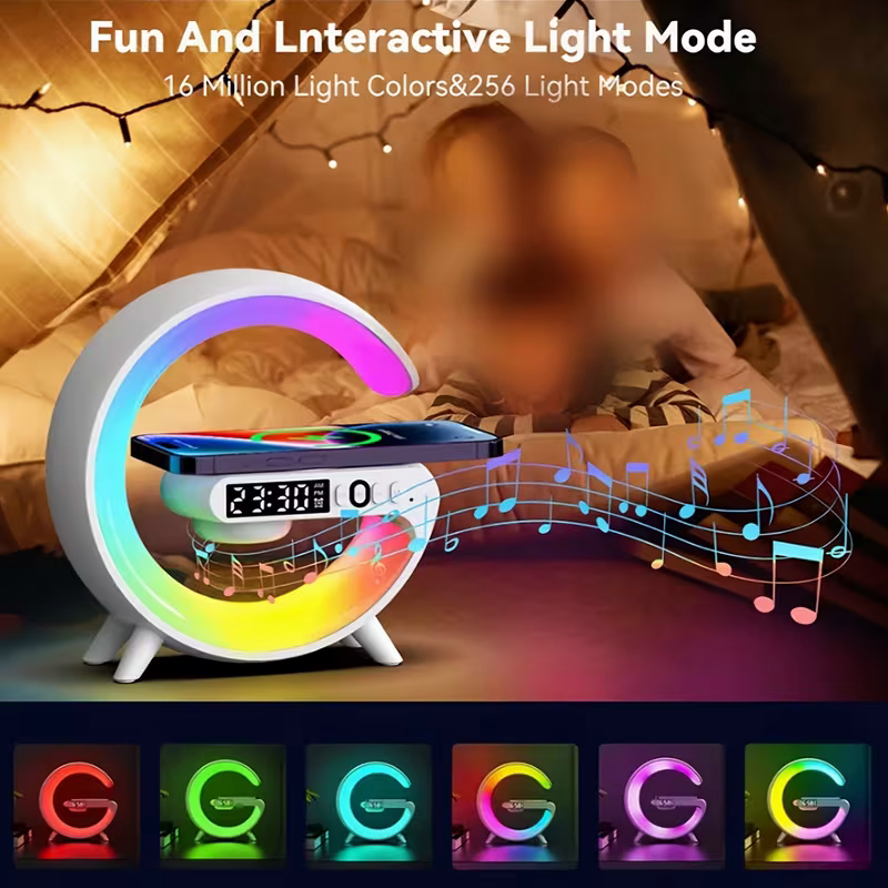 Wireless Speaker with Phone Charger and Ambient Night Light – Multi-Functional Music Speaker