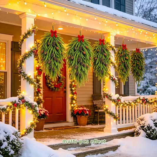 Christmas Pinecone Garland 10 Piece Garland Set Christmas Mantel Decor Holiday - Multi-color - Size 01