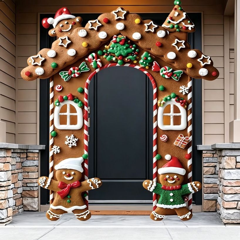 Christmas Decoration 2D Flat Banner Merry Christmas Archway Front Porch Decor - 06 - Size 190-250CM