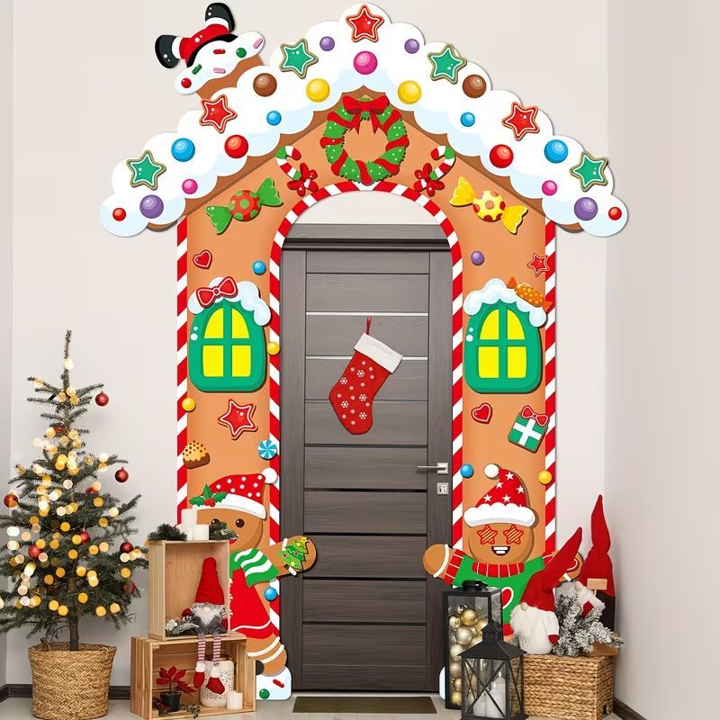 Christmas Decoration 2D Flat Banner Merry Christmas Archway Front Porch Decor - 06 - Size 190-250CM