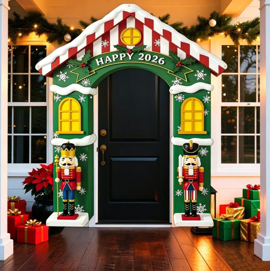 Christmas Decoration 2D Flat Banner Merry Christmas Archway Front Porch Decor - 06 - Size 190-250CM