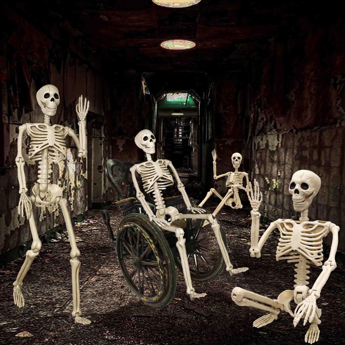 Halloween Skeleton 36-Inch Skeleton Poseable Skeleton Halloween Decorations - White - Size 1 Pcs