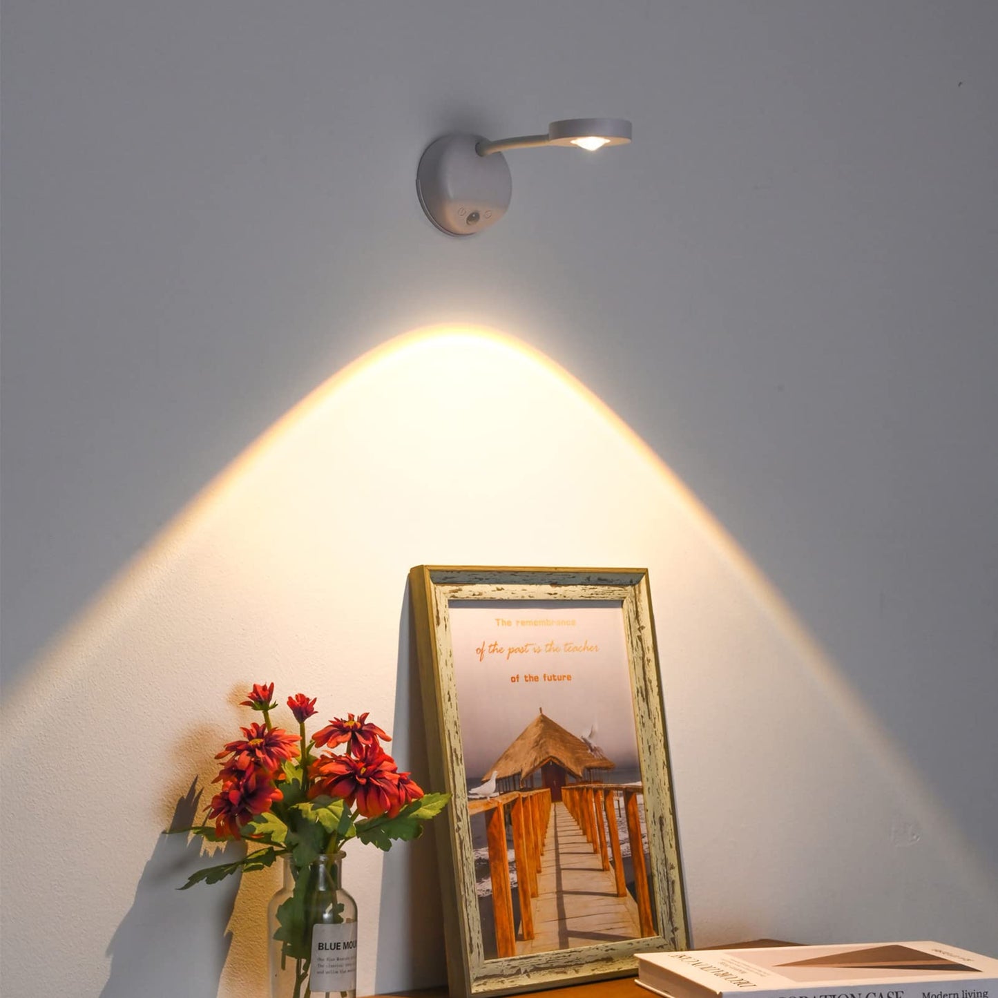 Rechargeable LED Wall Spotlight – Wireless Motion Sensor, Remote, 3 Color Temperatures, White