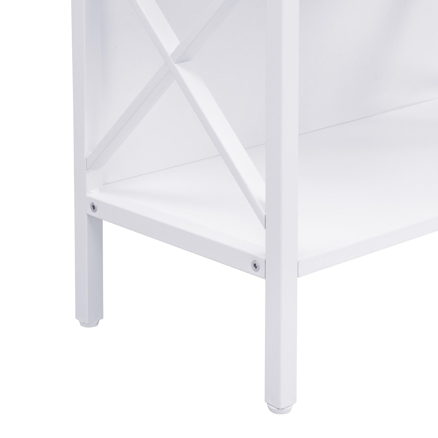 6-Tier Bookshelf – Sturdy Metal Frame, White Finish