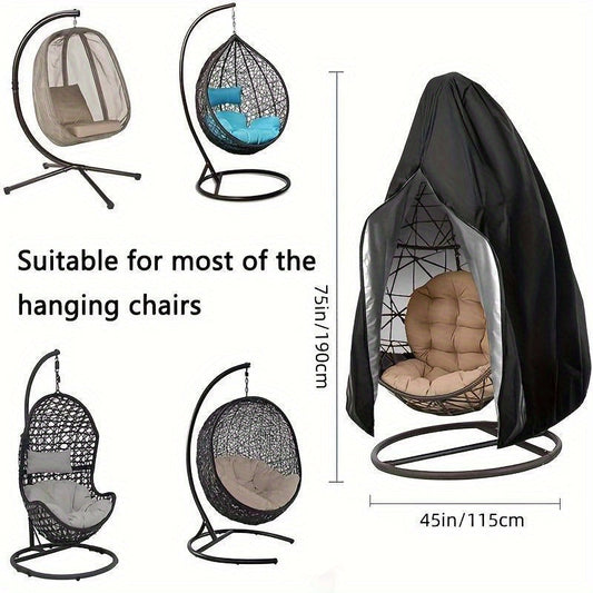 Hanging Egg Chair Cover – Heavy-Duty 800D Polyester, Black, Zipper Closure