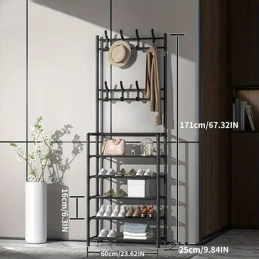 Shoe and Hat Rack – Free Standing Metal Floor Mount