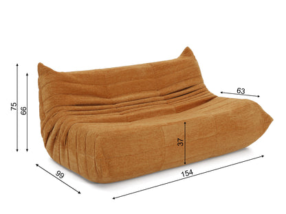 Flutto 2 Seater Lounge Chair – Yellow